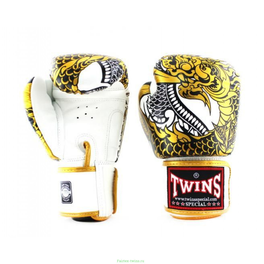 Боксерские перчатки Twins Special FBGVL3-52 Dragon white gold 12 oz