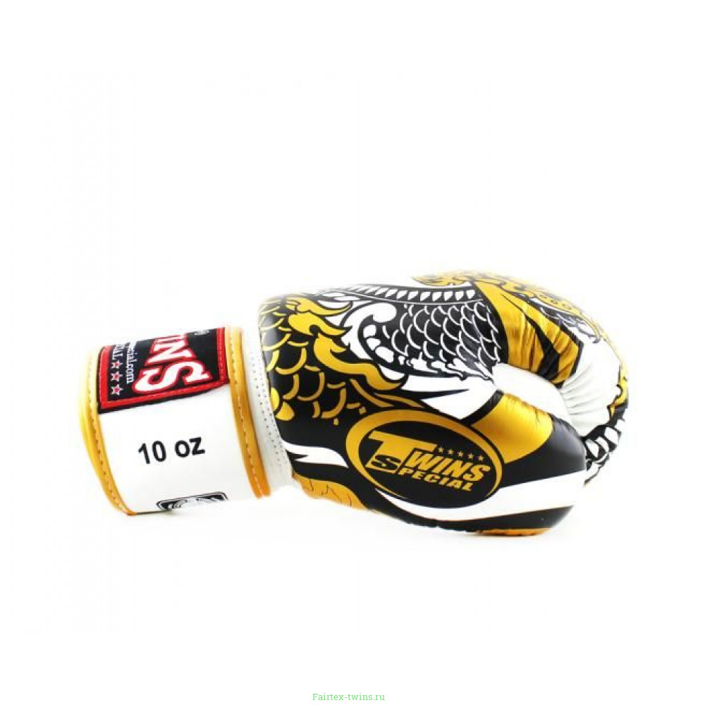 Боксерские перчатки Twins Special FBGVL3-52 Dragon white gold 12 oz