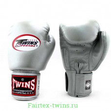 Боксерские перчатки Twins Special BGVL3 silver 12 oz Боксерские перчатки Twins Special BGVL3 silver 12 oz