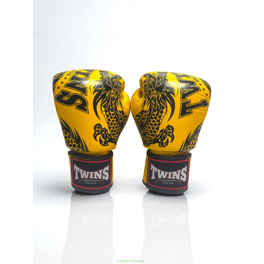 Боксерские перчатки Twins Special FBGVL3-49 yellow black 14 oz