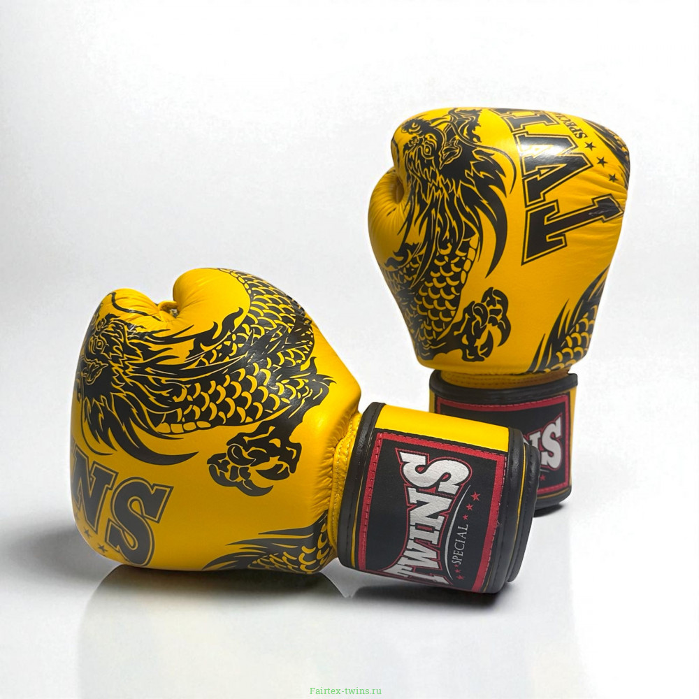 Боксерские перчатки Twins Special FBGVL3-49 yellow black 14 oz
