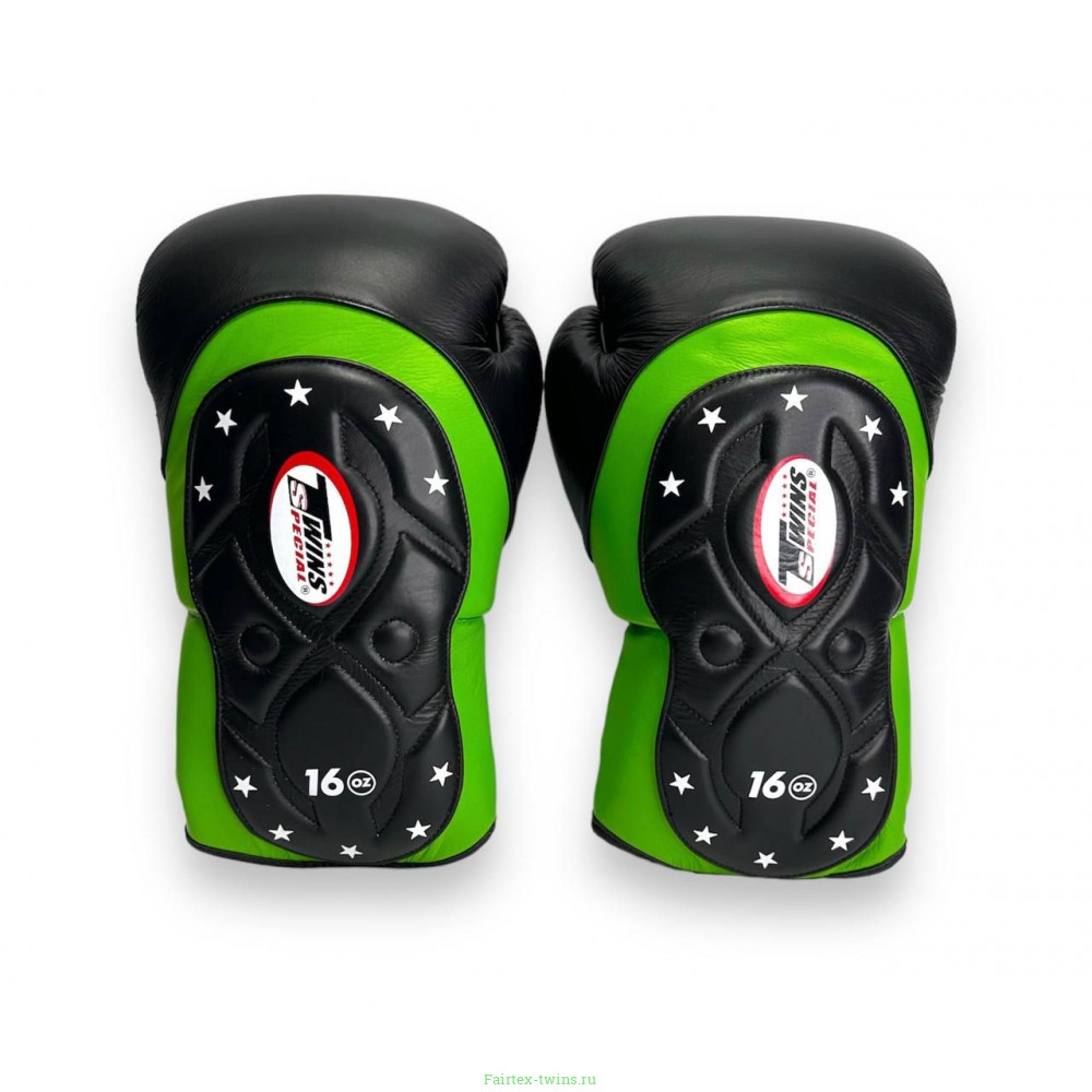 Боксерские перчатки Twins Special BGVL6 MK green black 10 oz