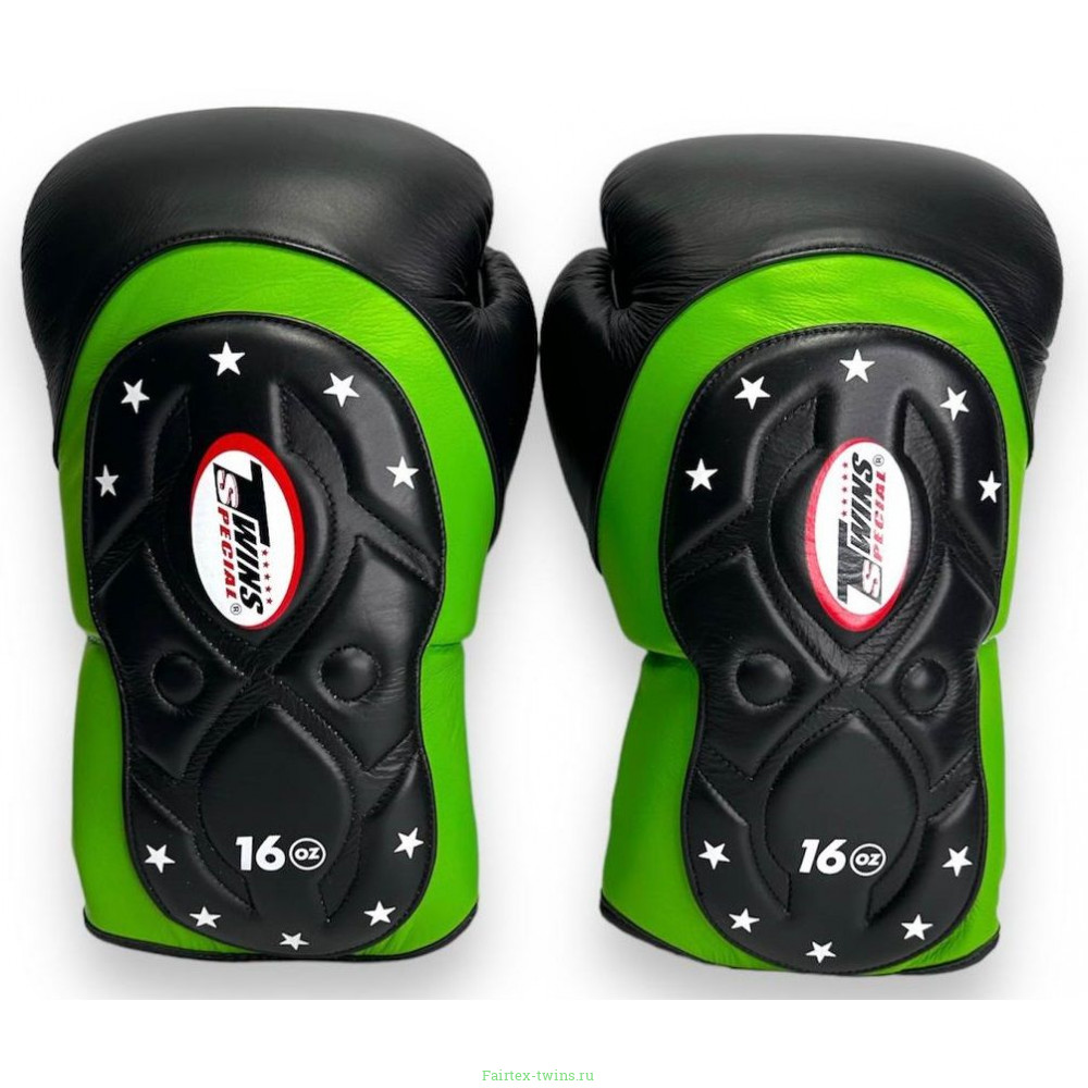 Боксерские перчатки Twins Special BGVL6 MK green black 10 oz