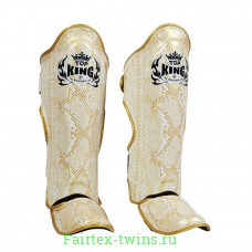 Защита голени Top King Shinguards "Super Snake" TKSGSS02 White(Gold) - L