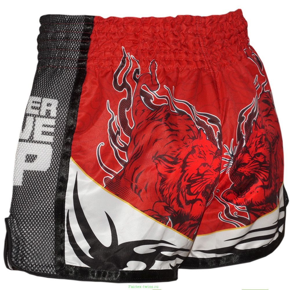 Шорты для бокса BORN TO BE TIGER WHITE-RED L