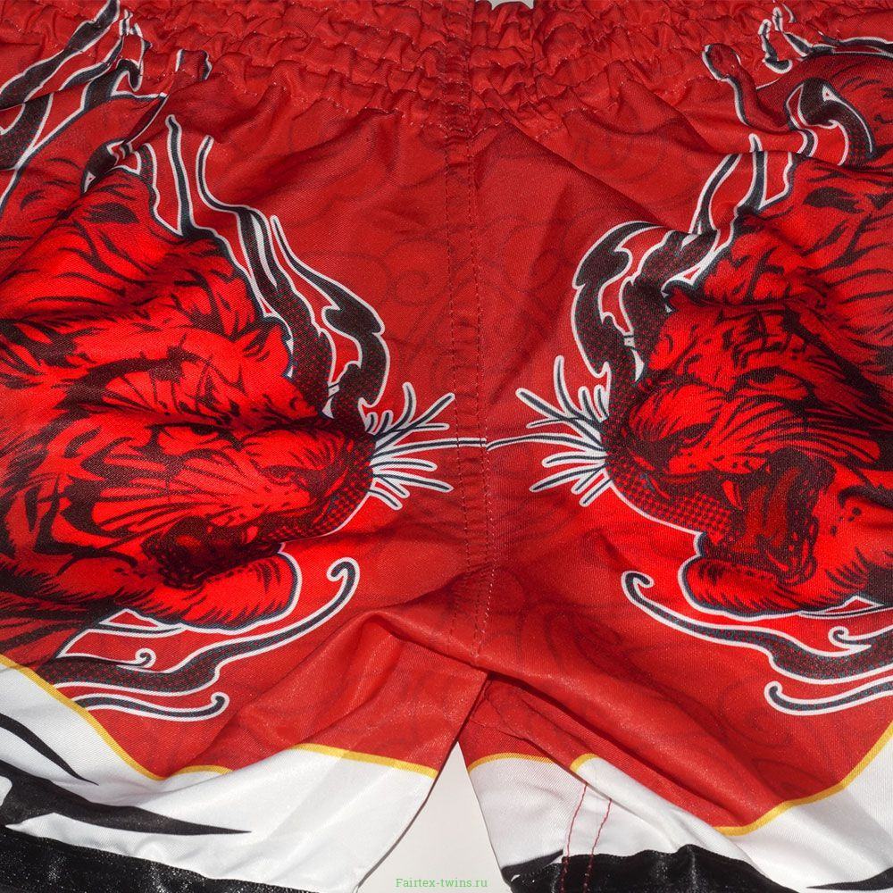 Шорты для бокса BORN TO BE TIGER WHITE-RED S