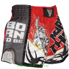 Шорты для бокса BORN TO BE TIGER WHITE-RED XL