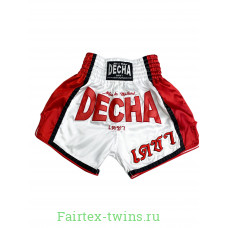 Шорты для тайского бокса Decha белый-красный M