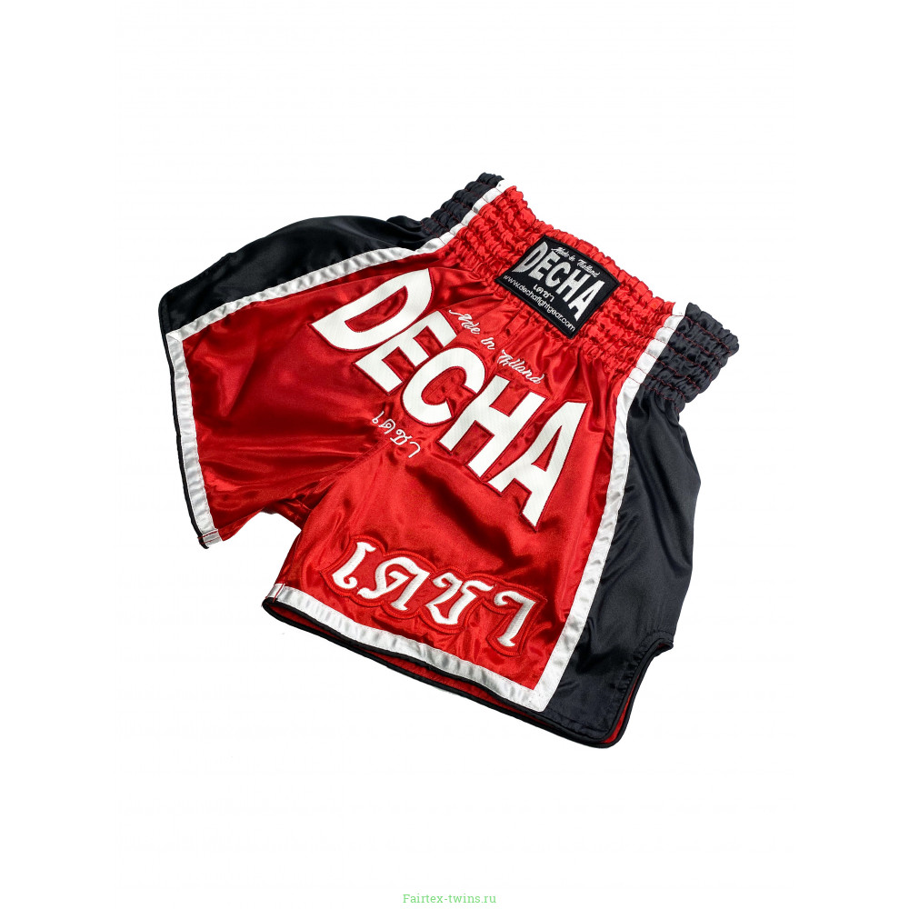 Шорты для тайского бокса Decha красный-черный XL