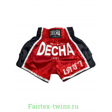 Шорты для тайского бокса Decha красный-черный XL