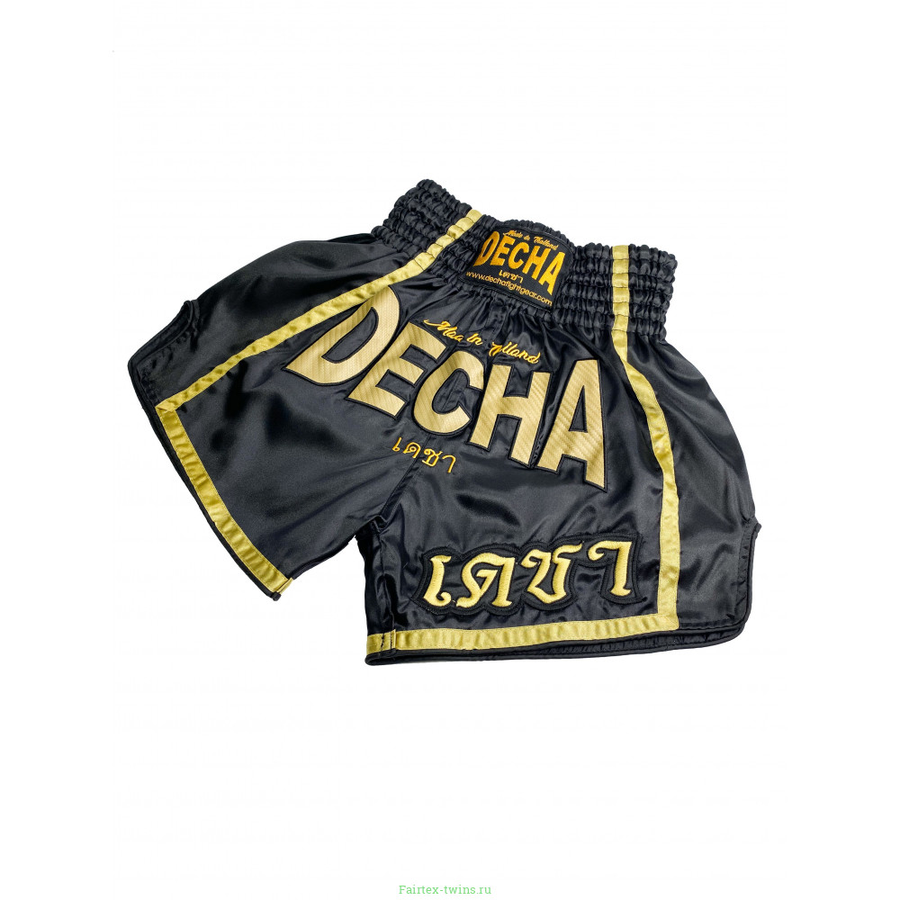 Шорты для тайского бокса Decha черный-золотой M
