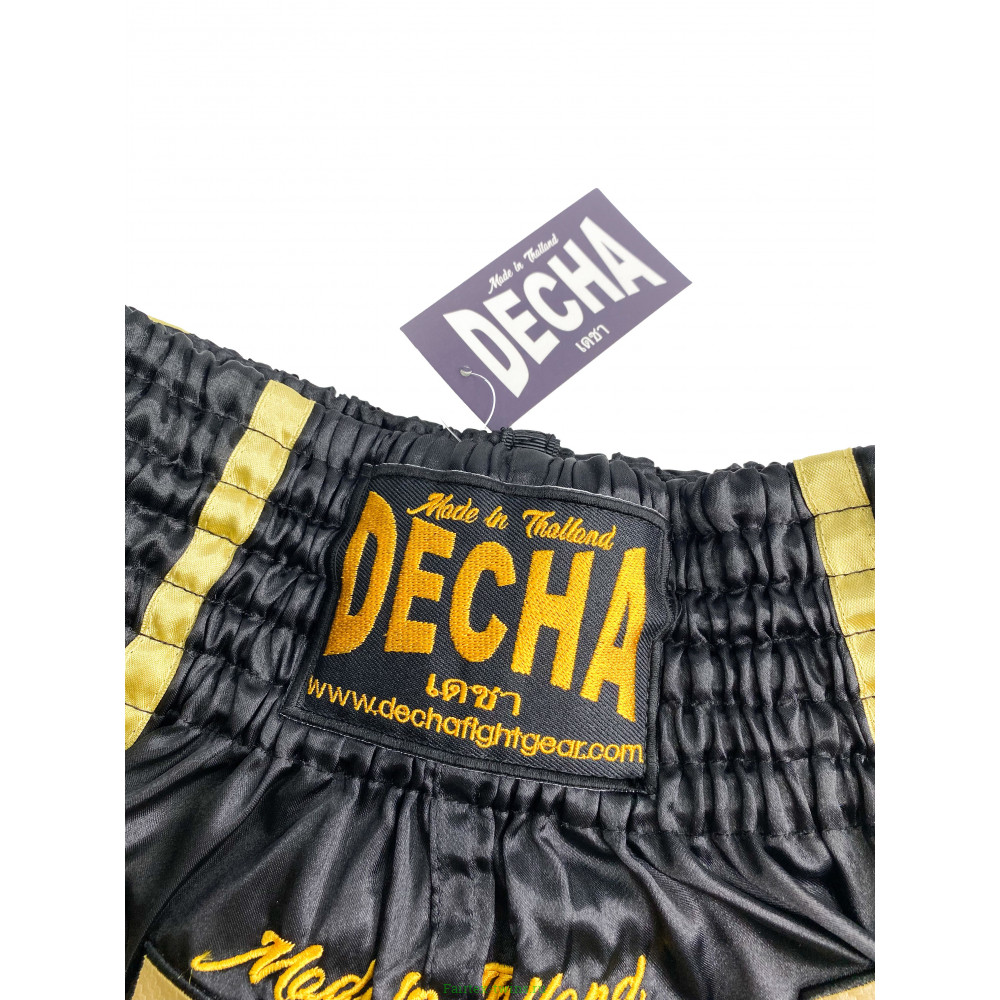 Шорты для тайского бокса Decha черный-золотой M