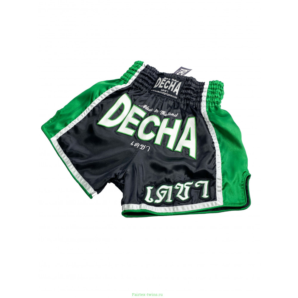 Шорты для тайского бокса Decha черный-зеленый XL