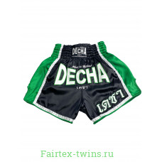 Шорты для тайского бокса Decha черный-зеленый XL