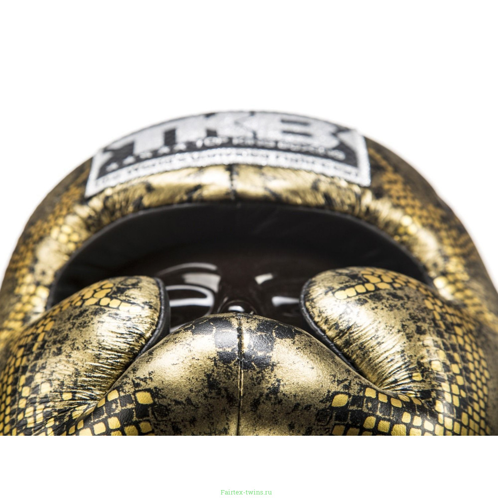 Боксерский шлем Top King Gold / Black Snake Edition Head Guard L