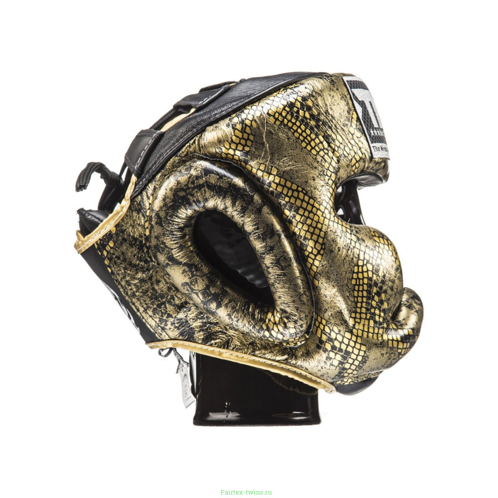 Боксерский шлем Top King Gold / Black Snake Edition Head Guard M