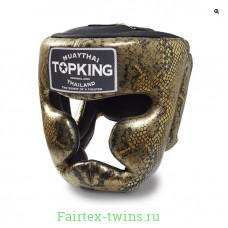 Боксерский шлем Top King Gold / Black "Snake Edition" Head Guard M