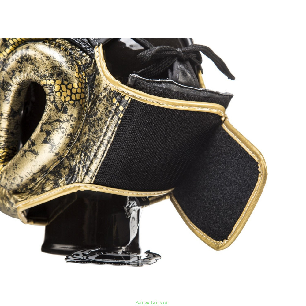 Боксерский шлем Top King Gold / Black Snake Edition Head Guard XL