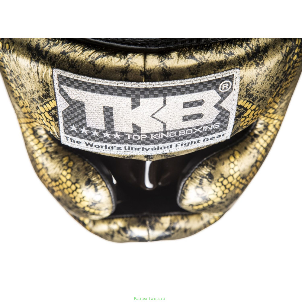 Боксерский шлем Top King Gold / Black Snake Edition Head Guard XL
