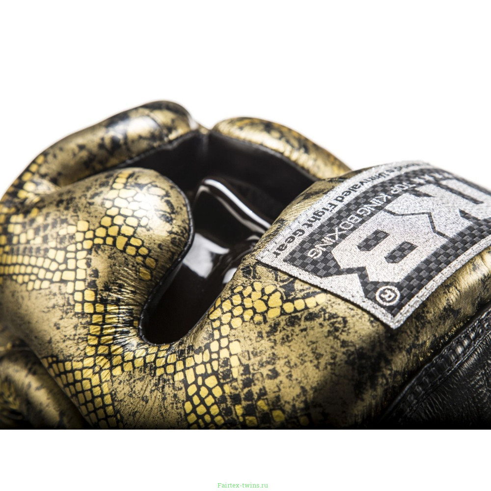 Боксерский шлем Top King Gold / Black Snake Edition Head Guard XL