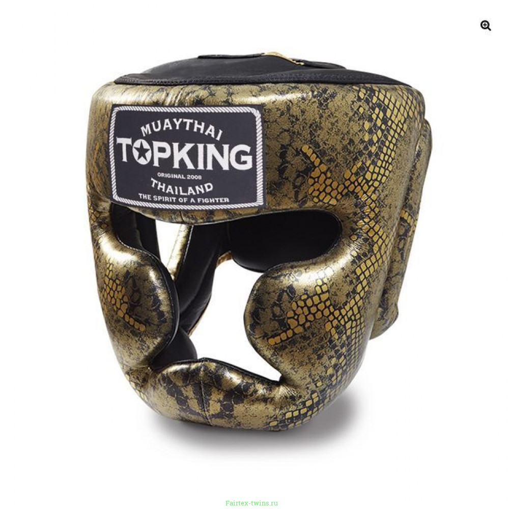 Боксерский шлем Top King Gold / Black Snake Edition Head Guard XL