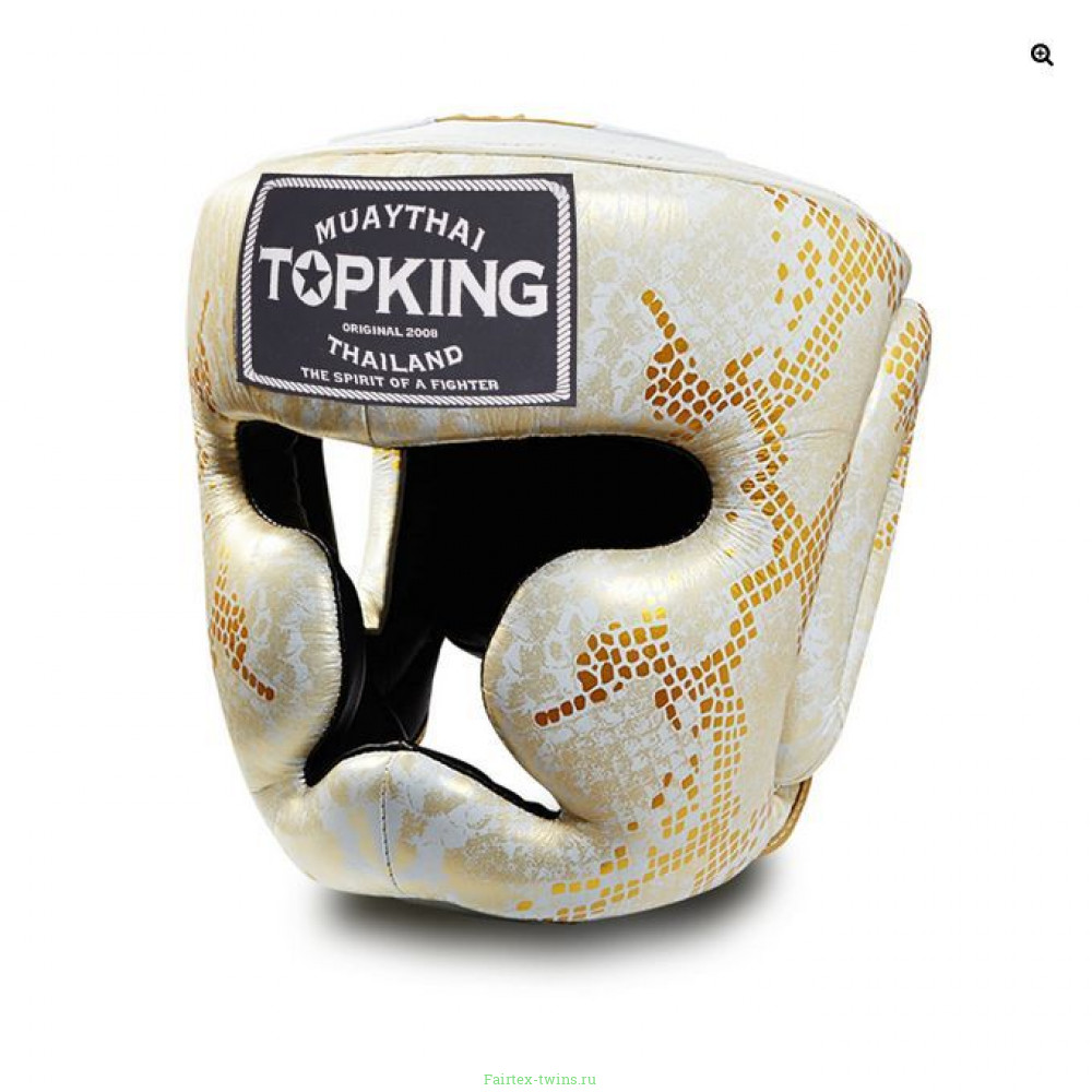 Боксерский шлем Top King Gold / White Snake Edition Head Guard L