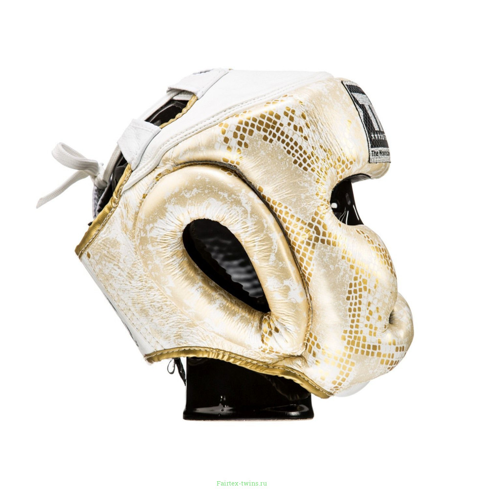 Боксерский шлем Top King Gold / White Snake Edition Head Guard M