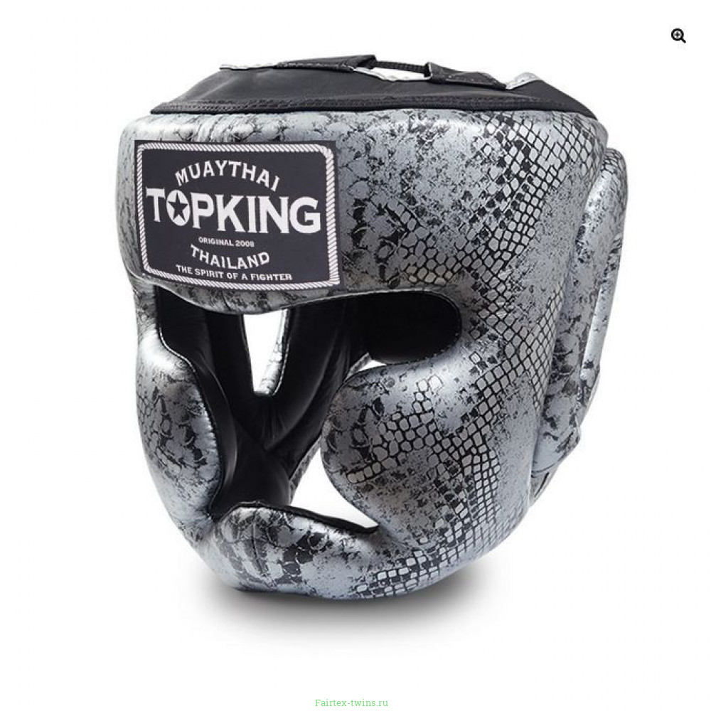 Боксерский шлем Top King Silver / Black Snake Edition Head Guard M