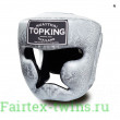 Боксерский шлем Top King Silver / White Snake Edition Head Guard M