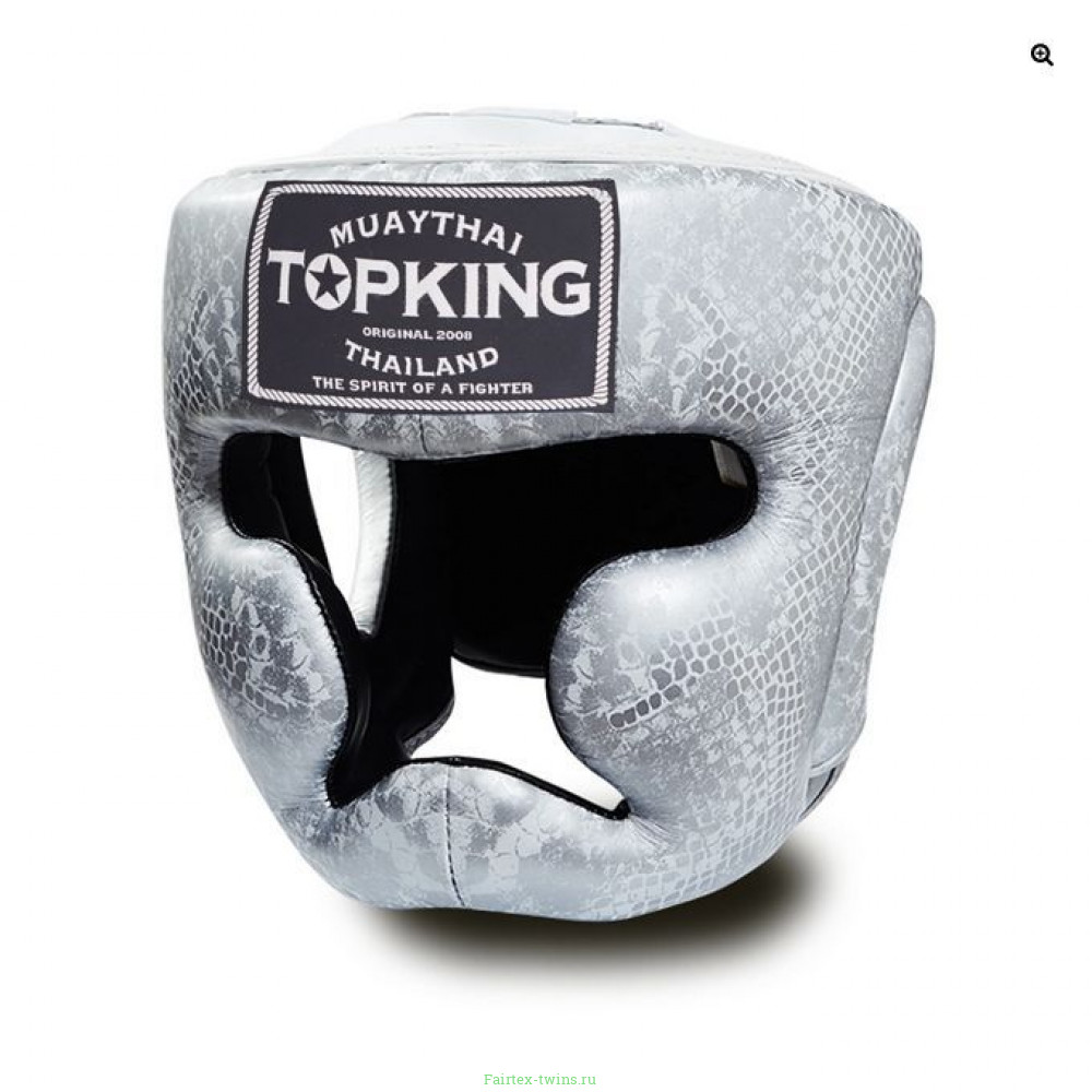 Боксерский шлем Top King Silver / White Snake Edition Head Guard XL