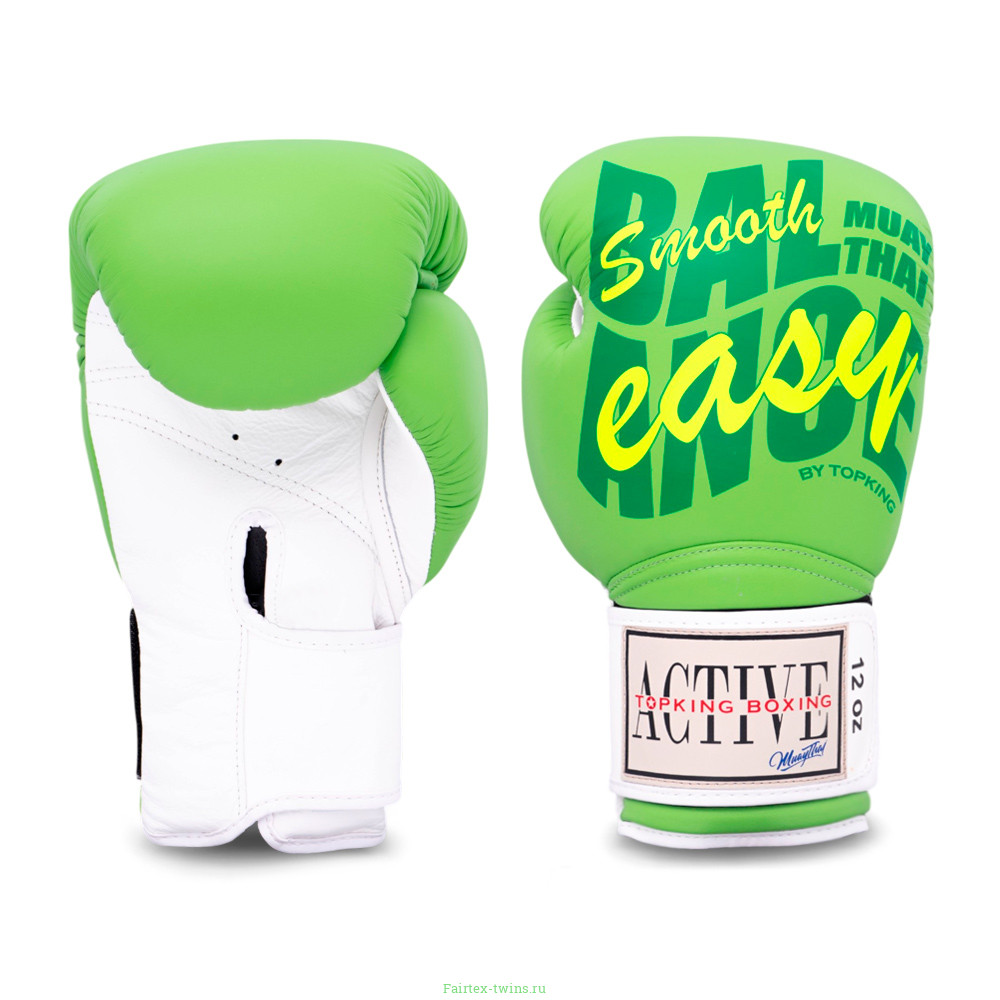 Боксёрские перчатки TKB ACTIVE MUAYTHAI green 10 oz