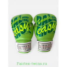 Боксёрские перчатки TKB ACTIVE MUAYTHAI green 12 oz