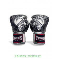 Боксерские перчатки Twins Special FBGV52 Dragon white silver 16 oz