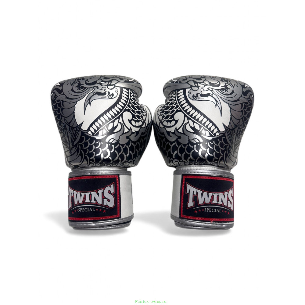 Боксерские перчатки Twins Special FBGV52 Dragon white silver 14 oz