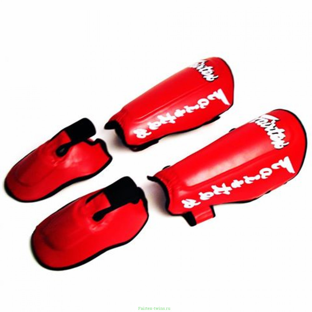 Защита голени Fairtex SP7 red L