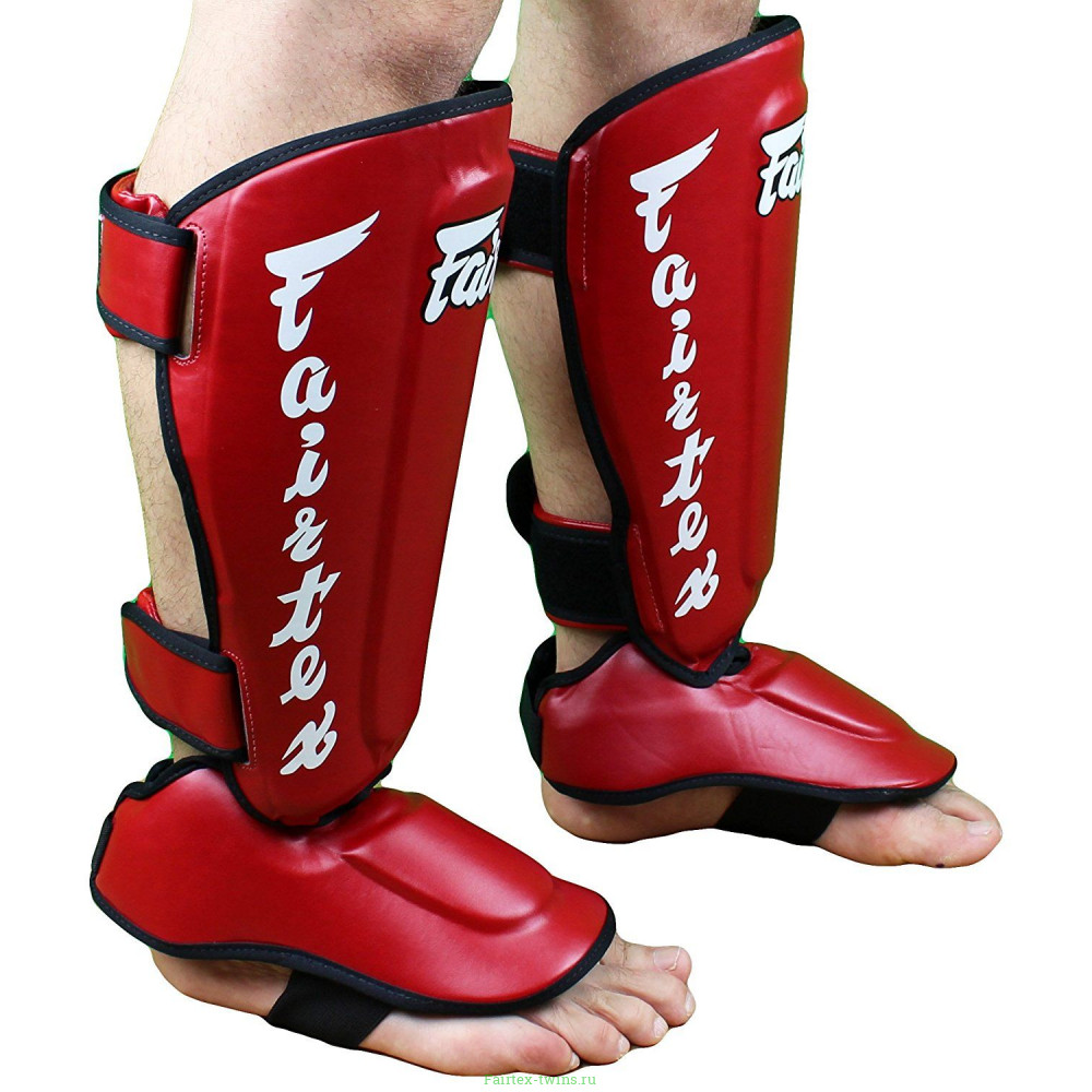 Защита голени Fairtex SP7 red L