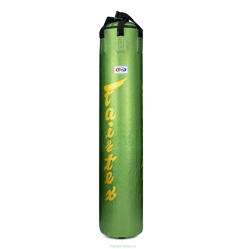 Боксерский мешок Fairtex HB6PY Green (gold silk screen) Banana Bag (БЕЗ НАПОЛНЕНИЯ)