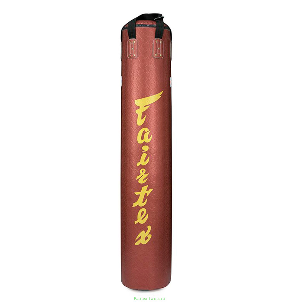 Боксерский мешок Fairtex HB6PY Red (gold silk screen) Banana Bag (БЕЗ НАПОЛНЕНИЯ)