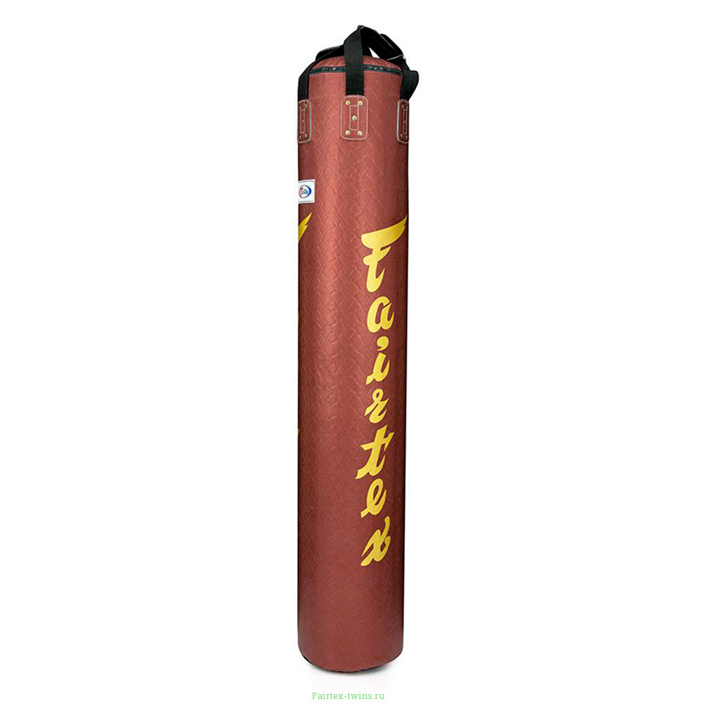 Боксерский мешок Fairtex HB6PY Red (gold silk screen) Banana Bag (БЕЗ НАПОЛНЕНИЯ)
