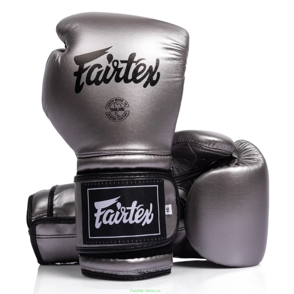 Боксерские перчатки Fairtex BGV9C-PLUS gun metallic 10 oz