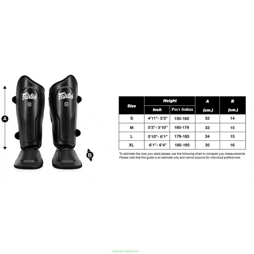 Защита голени Fairtex SP9 black L