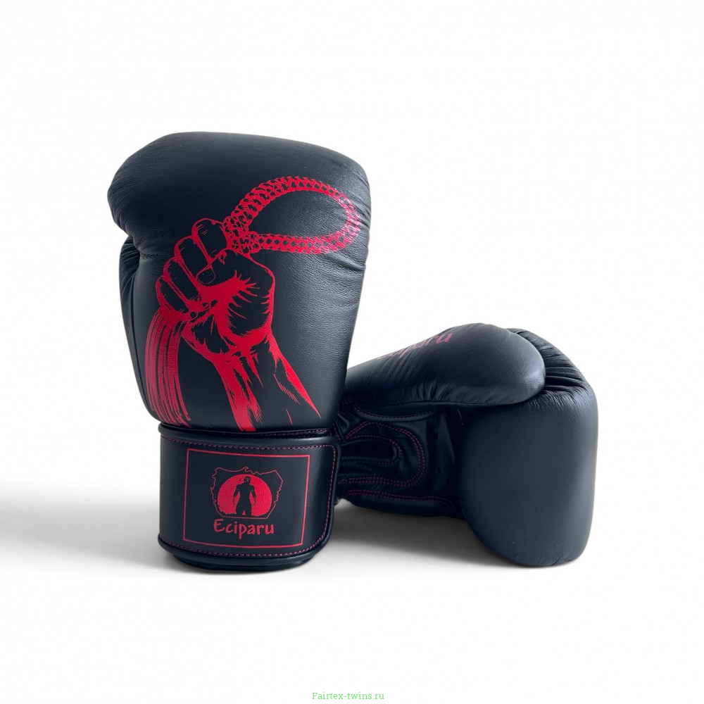 Боксерские перчатки Ecipa BGV8 black 12 oz (Натуральная Кожа)