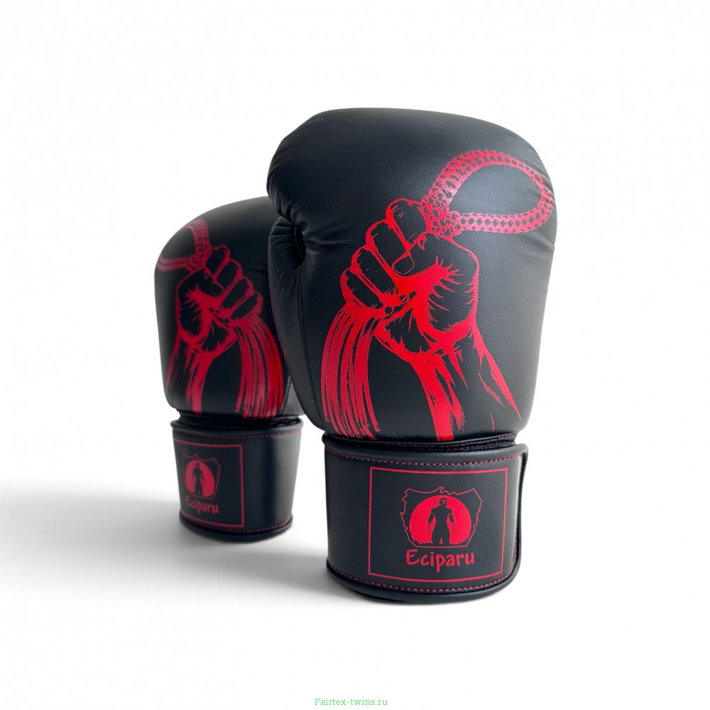 Боксерские перчатки Ecipa BGV8 black 16 oz (Натуральная Кожа)