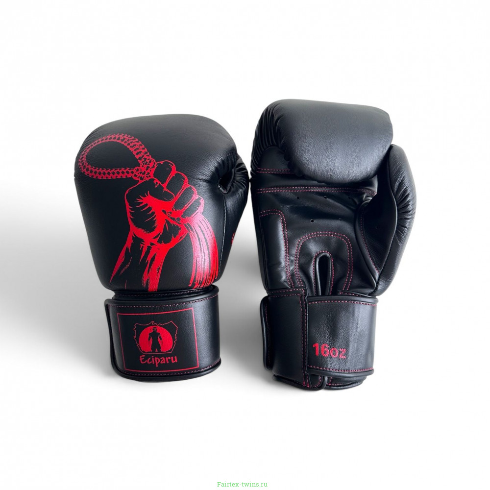 Боксерские перчатки Ecipa BGV8 black 16 oz (Натуральная Кожа)